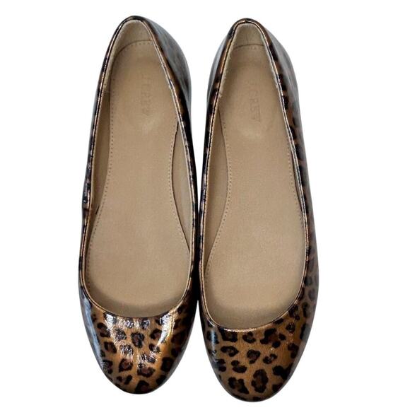 J Crew Tortoise Print Ballet Flats Women's size 9 Cottage Coquette - Picture 2 of 7